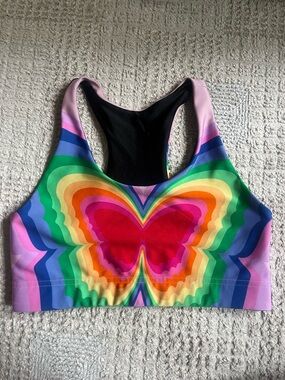 Terez Rainbow Butterfly Sports Bra size Large
